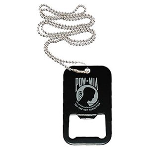 FOSTEX Přívěšek na krk DOG TAG s otvírákem na lahve POW/MIA Barva: Černá