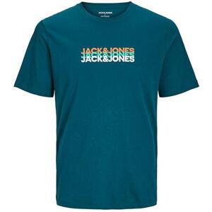 Jack&Jones PLUS Pánské triko JJCYBER Standard Fit 12259838 Deep Teal 4XL, XXXXL