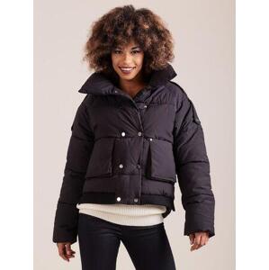 Fashionhunters Krátká černá XXL zimní bunda