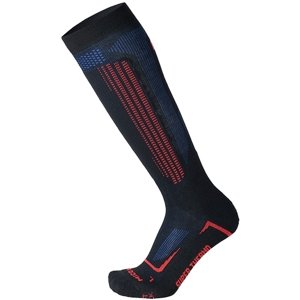 Mico Medium Weight Superthermo Primaloft Merino Ski Socks - nero/rosso/azzurro 47-49