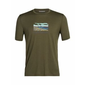 pánské merino triko krátký rukáv ICEBREAKER Mens Tech Lite II SS Tee Trailhead, Loden velikost: M