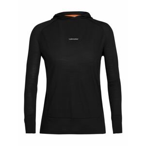 dámská merino mikina, kapuce ICEBREAKER Wmns Cool-Lite LS Hoodie, Black velikost: M