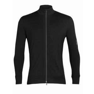 pánská merino mikina s kapucí, zip ICEBREAKER Mens Quantum III LS Zip, Black velikost: S