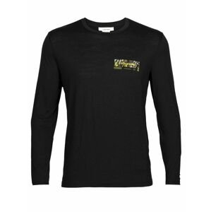 pánské triko dlouhý rukáv ICEBREAKER Mens Tech Lite II LS Tee Summit Tread, Black velikost: L