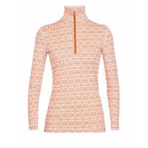 dámské triko dlouhý rukáv ICEBREAKER Wmns 250 Vertex LS Half Zip Alpine Geo, Snow/Flash/J velikost: XS