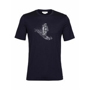 Pánské triko krátký rukáv ICEBREAKER Mens Tech Lite II SS Tee Skiing Yeti, Midnight Navy velikost: S