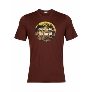 pánské triko krátký rukáv ICEBREAKER Mens Tech Lite II SS Tee Natural Alps, Espresso velikost: S