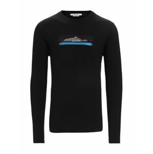 ICEBREAKER Mens Tech Lite II LS Tee Ski Fields, Black velikost: L