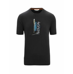 ICEBREAKER Mens Central Classic SS Tee Otter Paddle, Black velikost: S