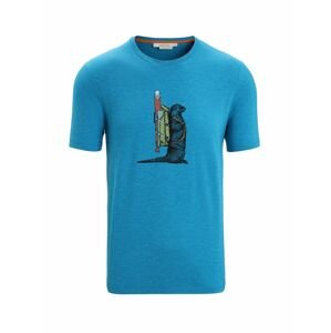 ICEBREAKER Mens Central Classic SS Tee Otter Paddle, Geo Blue velikost: XS