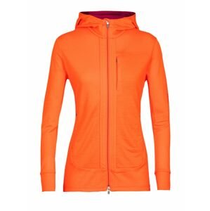 dámská mikina s kapucí, zip ICEBREAKER Wmns Quantum III LS Zip Hoodie, Flash/Cherry velikost: S