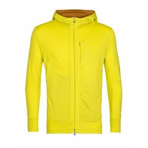 pánská mikina s kapucí, zip ICEBREAKER Mens Quantum III LS Zip Hoodie, Shine/Clove velikost: XXL