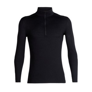 pánské merino triko dlouhý rukáv 1/2 zip ICEBREAKER Mens 200 Oasis LS Half Zip, Black velikost: L