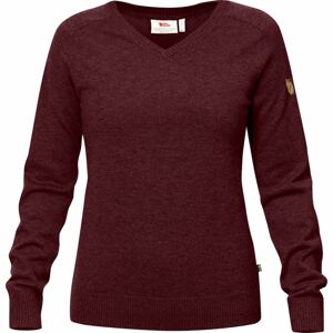 FJÄLLRÄVEN Smorland V neck sweater W, Dark Garnet (vzorek) velikost: S