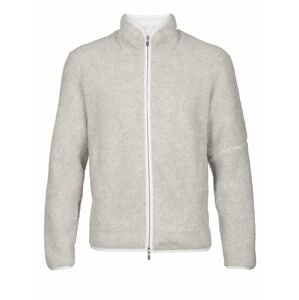 pánská merino mikina, zip ICEBREAKER Mens RealFleece Sherpa LS Zip, Ecru Heather/Snow (vzorek) velikost: M