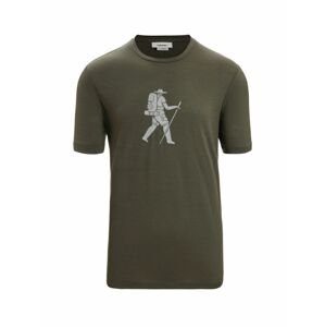 ICEBREAKER Mens Tech Lite II SS Tee Trail Hiker, Loden (vzorek) velikost: M