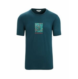 ICEBREAKER Mens Tech Lite II SS Tee Wildflower Bloom, Green Glory (vzorek) velikost: M