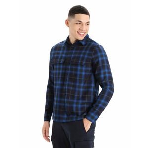 Pánská košile dlouhý rukáv ICEBREAKER Mens Dawnder LS Flannel Shirt Plaid, Midnight Navy velikost: S