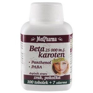 MedPharma Beta karoten 25 000 m.j. + Panthenol + PABA 107 kapslí