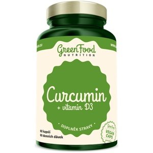 GreenFood Curcumin (Kurkumin) + vitamin D3 60 kapslí