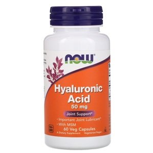 Now Foods Hyaluronic Acid 50 mg + MSM 60 kapslí