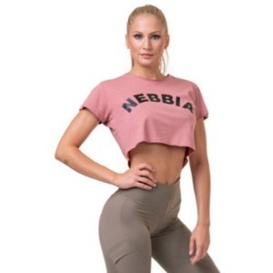 Nebbia Volný Fit & Sporty crop top 583 růžová - L