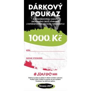 Elektronický dárkový poukaz Fitness007 1000 Kč pro holku