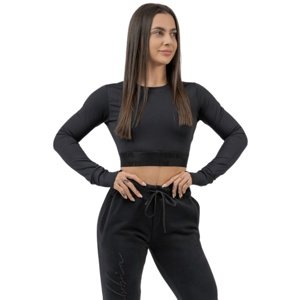 Nebbia Intense Dámský Crop top s dlouhým rukávem 839 černý - S