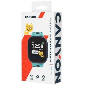 CANYON smart hodinky Sandy KW-34 BLUE/GREY,1,44", Nano SIM, SOS tlačítko, GPS+LBS, kamera, volání, perimetr