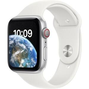 Apple Watch SE GPS + Cellular 44mm Silver Aluminium Case with White Sport Band - Regular