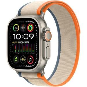 Apple Watch Ultra 2 49mm titanová s oranžovobéžovým trailovým tahem S/M