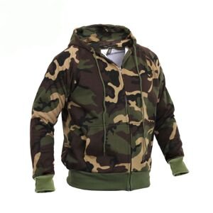 ROTHCO Mikina s kapucí THERMAL na zip WOODLAND Barva: US WOODLAND, Velikost: M