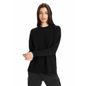 Dámský svetr ICEBREAKER Wmns Shearer Crewe Sweater, Black/Lazurite velikost: M